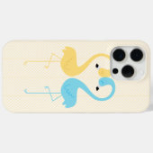 Gelb und leicht blauer Flamingos Case-Mate iPhone Hülle (Rückseite (Horizontal))