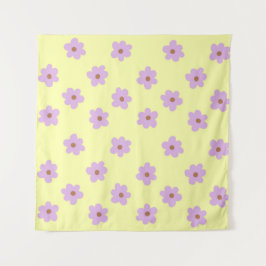 Gelb und Lila Blume Boho Style Wandteppich