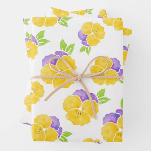 Gelb- und Lila Farbmuster Geschenkpapier Set (Beispiel)