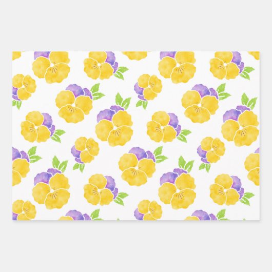 Gelb- und Lila Farbmuster Geschenkpapier Set (Vorderseite)