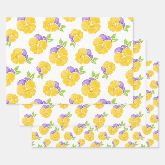 Gelb- und Lila Farbmuster Geschenkpapier Set (Set)