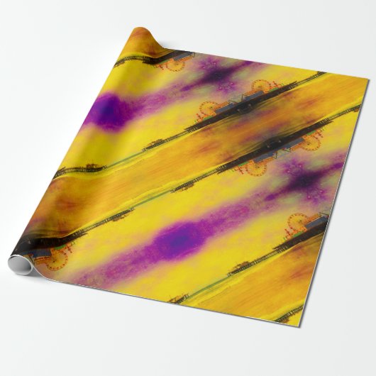 Gelb und Lila Geschenkpapier (Ungerollt)