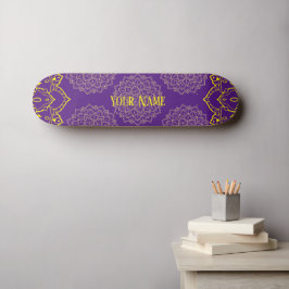 Gelb und Lila Mandala-Skateboard Skateboard