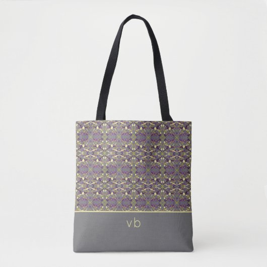 Gelb und Lila Mit Monogramm Tasche (Vorderseite)