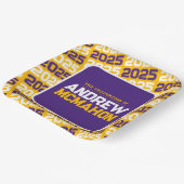 Gelb und Lila Personalisierter Abschluss Pappteller (Gewinkelt)