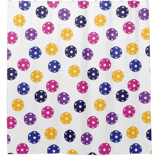 💛 Gelb und 💜 lila Piloten auf Weiß Duschvorhang (Vorderseite)