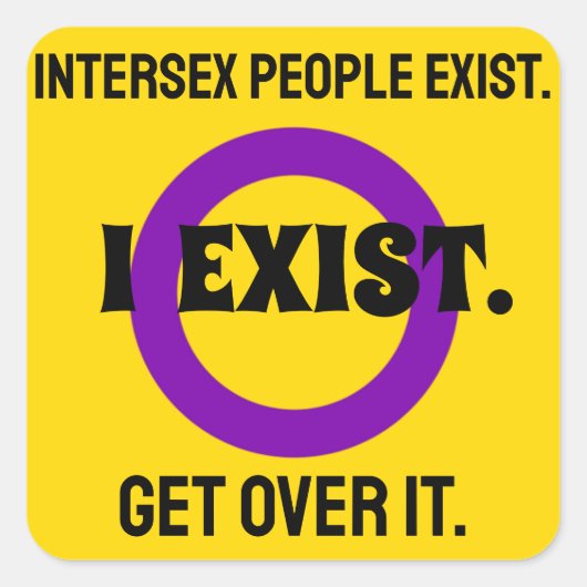 Gelb und Lila Quadratischer Aufkleber (Vorderseite)