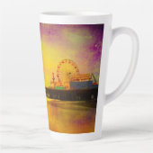 Gelb und Lila Santa Monica Pier Ihr Name Milchtasse (Rechts)