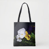 Gelb und Lila Stiefmütterchen Tasche (Vorderseite)