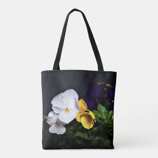 Gelb und Lila Stiefmütterchen Tasche (Rückseite)