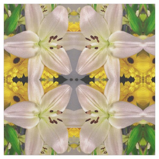 Gelb und Lilien Stoff (Muster)