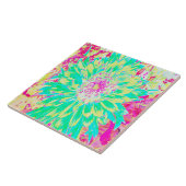 Gelb und Magenta Dekorative Dahlia Blume Fliese (Seite)