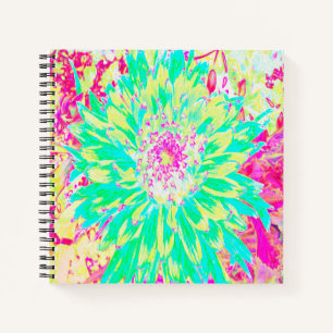 Gelb und Magenta Dekorative Dahlia Blume Notizblock