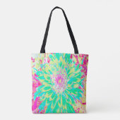 Gelb und Magenta Dekorative Dahlia Blume Tasche (Rückseite)