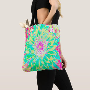 Gelb und Magenta Dekorative Dahlia Blume Tasche