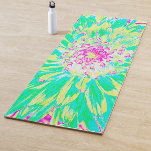 Gelb und Magenta Dekorative Dahlia Blume Yogamatte (Beispiel)