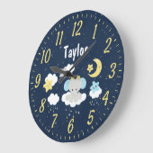 Gelb und Marine Große Wanduhr (Winkel)