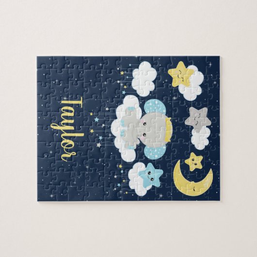 Gelb und Marine Puzzle (Horizontal)