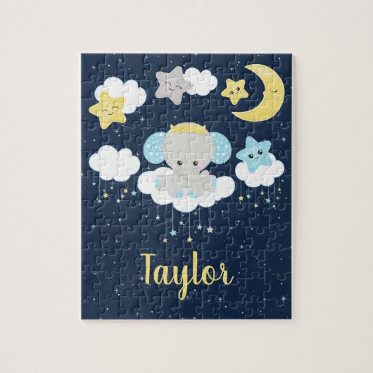 Gelb und Marine Puzzle (Vertikal)