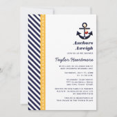 Gelb und Marine-SeeBrautparty-Einladungen Einladung (Vorderseite)