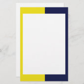 Gelb und Marinegestationerie Briefpapier (Vorne/Hinten)