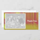 Gelb und Maroon Shadowed Dankeskarte (Vorne/Hinten)