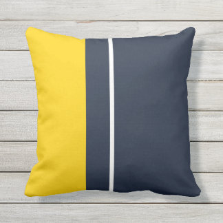 Gelb- und Navy-Farbblock Kissen