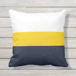 Gelb- und Navy-Streifen Kissen