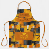 Gelb und orange Abstrakt - Moderne, kühne Küche Schürze (Vorderseite)