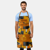 Gelb und orange Abstrakt - Moderne, kühne Küche Schürze (Getragen)
