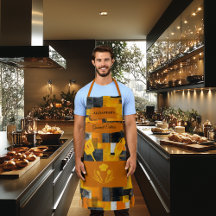 Gelb und orange Abstrakt - Moderne, kühne Küche