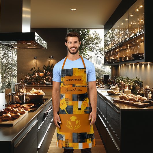 Gelb und orange Abstrakt - Moderne, kühne Küche Schürze