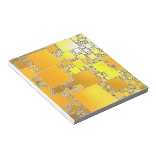 Gelb und orange aufgeteilt Notepad Notizblock (angewinkelt)