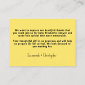 Gelb und Orange Bokeh Flat Begleitkarte (Rückseite)