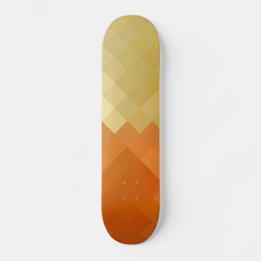 Gelb und orange Diamant Nahtloses Muster Skateboard (Vorderseite)