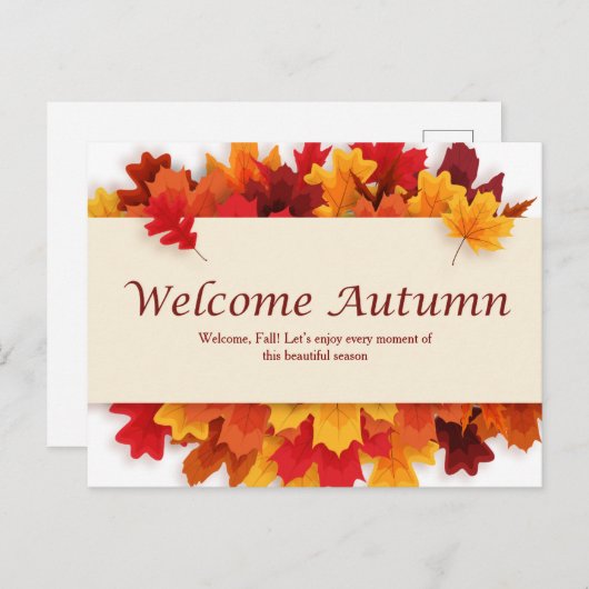 Gelb und orange Einfache Begrüßung Herbstpostkarte Postkarte (Vorne/Hinten)