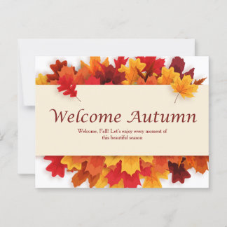 Gelb und orange Einfache Begrüßung Herbstpostkarte Postkarte