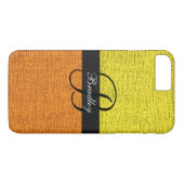 Gelb und orange-elegante Monogramm Case-Mate iPhone Hülle (Rückseite (Horizontal))