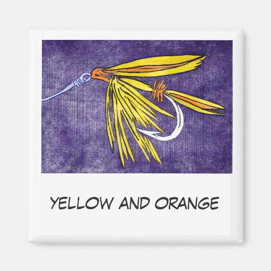 "Gelb und orange" Fischen Art Magnet (Vorne)