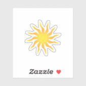 Gelb und orange Funky Flaming Sun Aufkleber (Blatt)