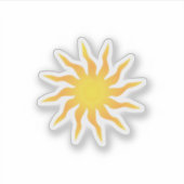 Gelb und orange Funky Flaming Sun Aufkleber (Vorderseite)