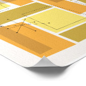 Gelb und orange Funky Muster Mitte des modernen Ja Poster (Ecke)