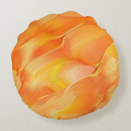Gelb und orange gehärtet rundes kissen