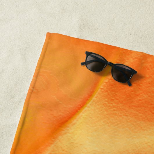 Gelb und orange gehärtet strandtuch (Beispiel)