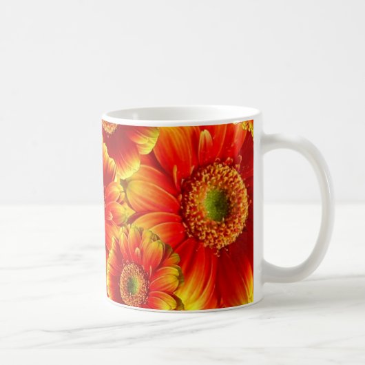 Gelb und Orange Gerbera Daisies Kaffeetasse (Rechts)