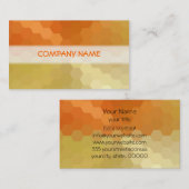 Gelb und Orange Hexagon Nahtloses Muster Visitenkarte (Vorne/Hinten)