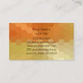 Gelb und Orange Hexagon Nahtloses Muster Visitenkarte (Rückseite)