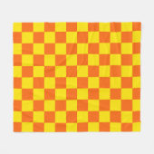 Gelb und Orange kariertes Musterdesign Fleecedecke (Vorderseite (Horizontal))
