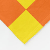 Gelb und Orange kariertes Musterdesign Fleecedecke (Ecke)