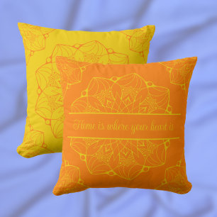 Gelb und Orange Mandala Personalisiert Kissen
